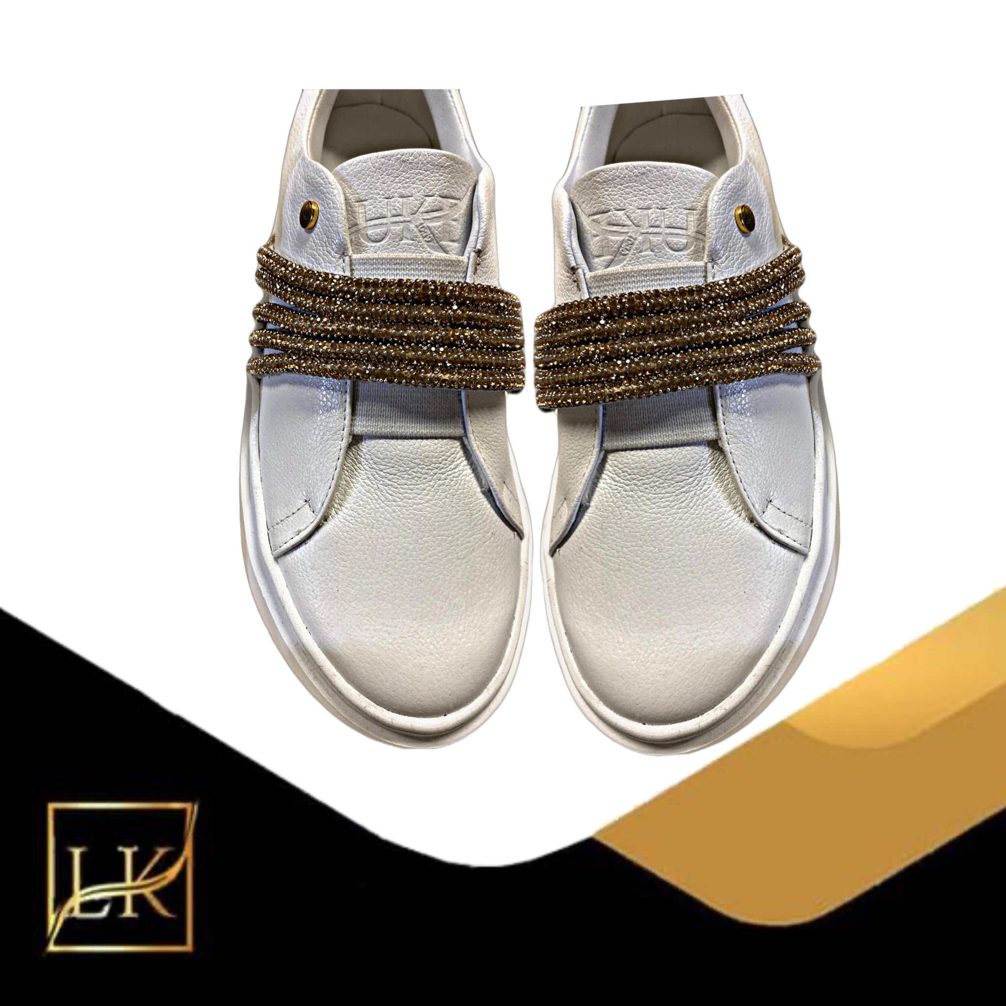 White and gold stripes LK Sneakers